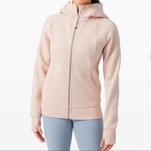 Lululemon Scuba Hoodie Light Cotton Fleece Full Zip Jacket Misty Pink 8